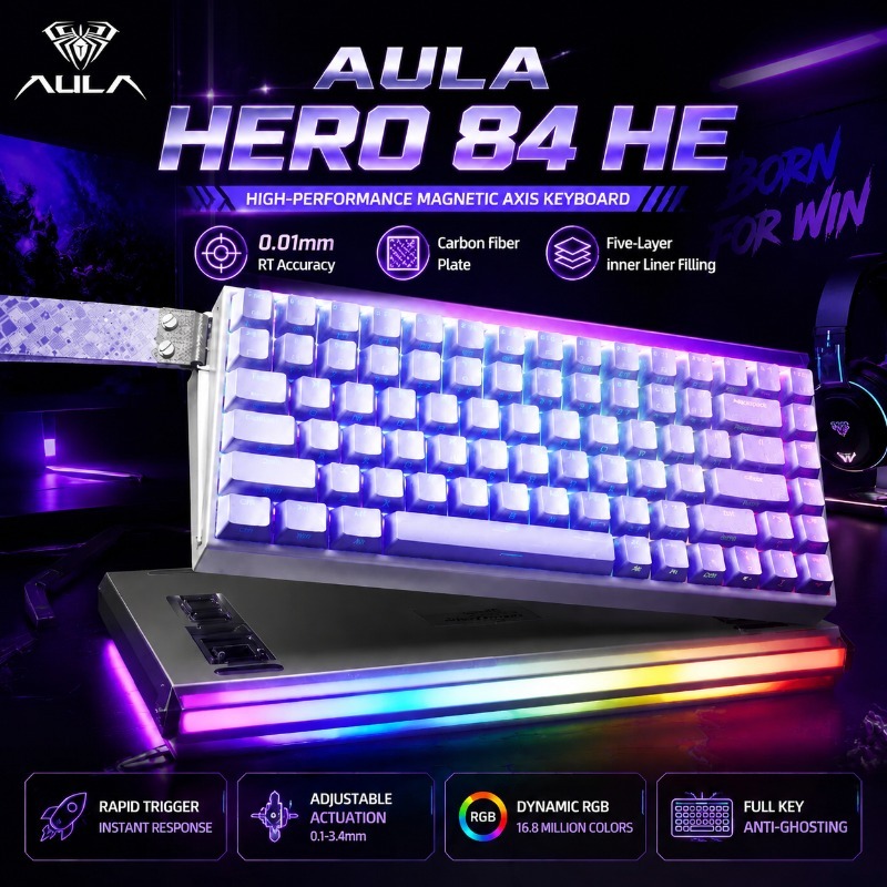 Gaming Keyboard No Rgb - AULA HERO84 Magnetic Gaming Mechanical Keyboard
