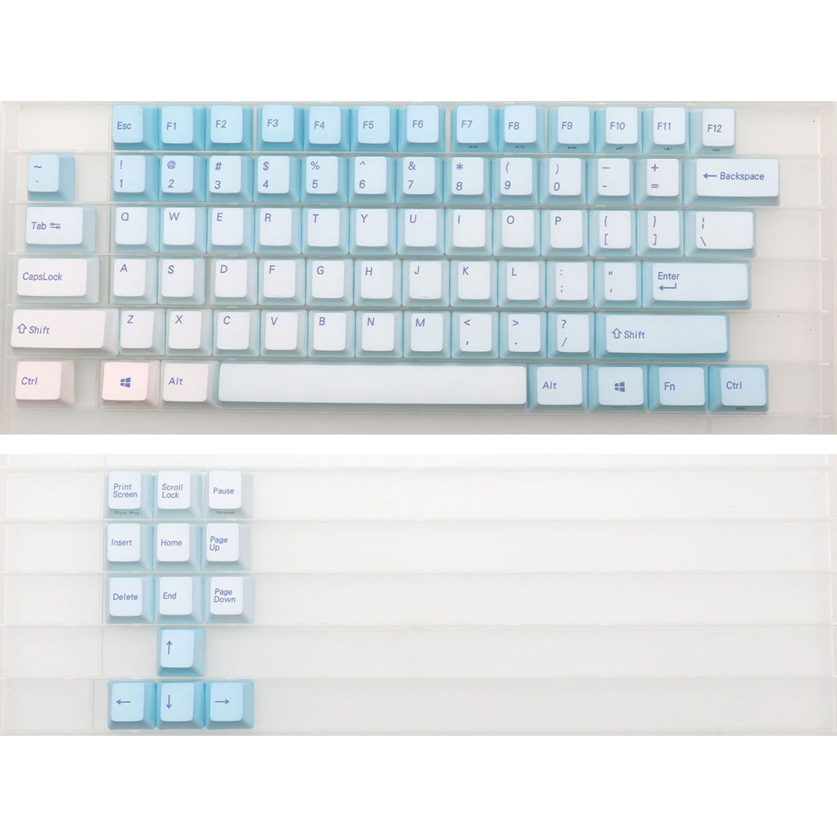 Keyboard Gaming Blue Switch - 87 Keys Frost Blue Keycaps Cherry