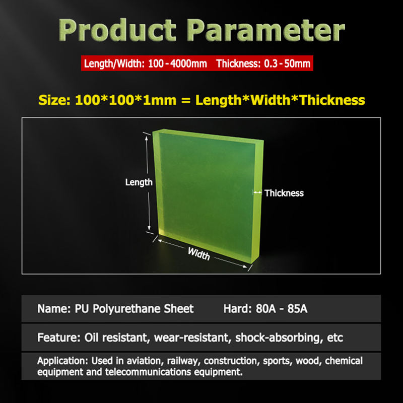 Polyurethane Foam Sheet - PU Polyurethane Sheet Translucent Yellow-Green Plate