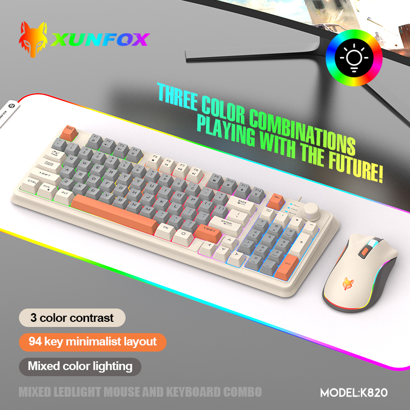 Gaming Keyboard And Mouse Set - K820 USB Wired Game Keyboard Mouse