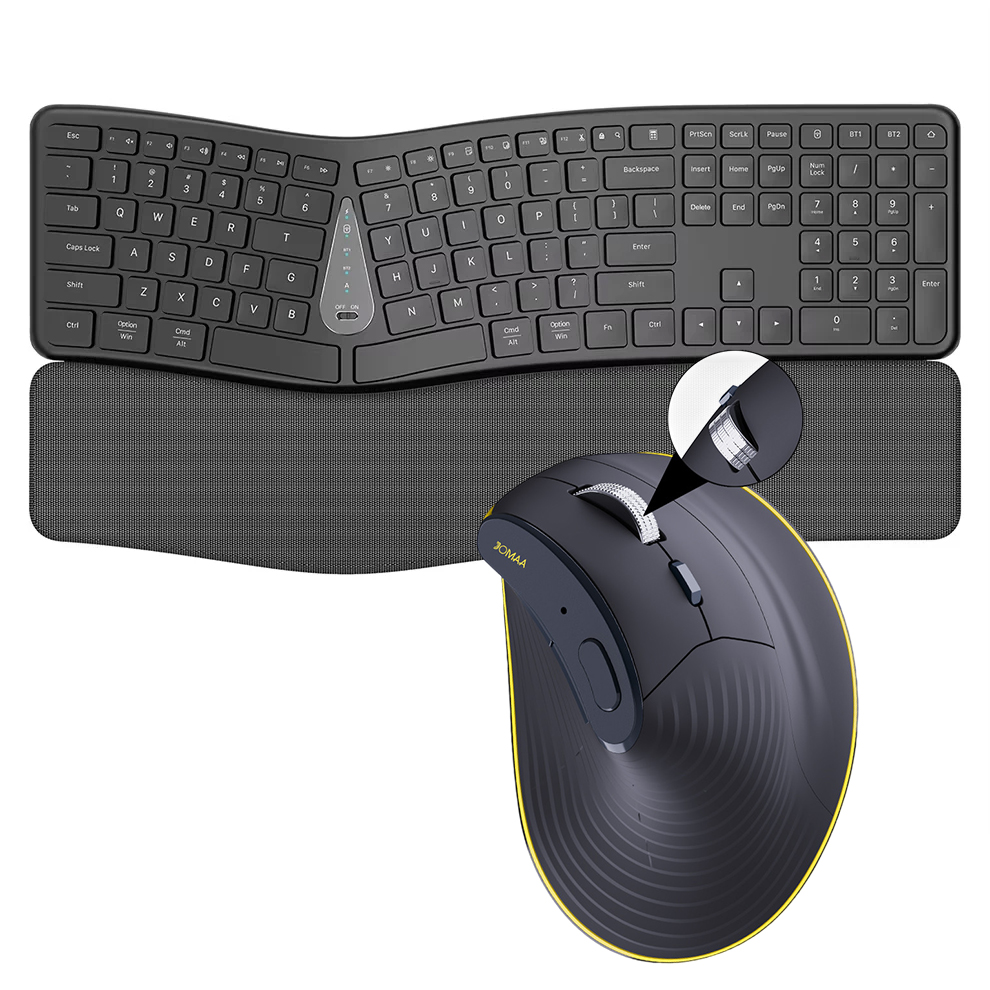Gaming Keyboard And Mouse Set - 2.4G Wireless Keyboard Mouse Combo,Comfortable Natural