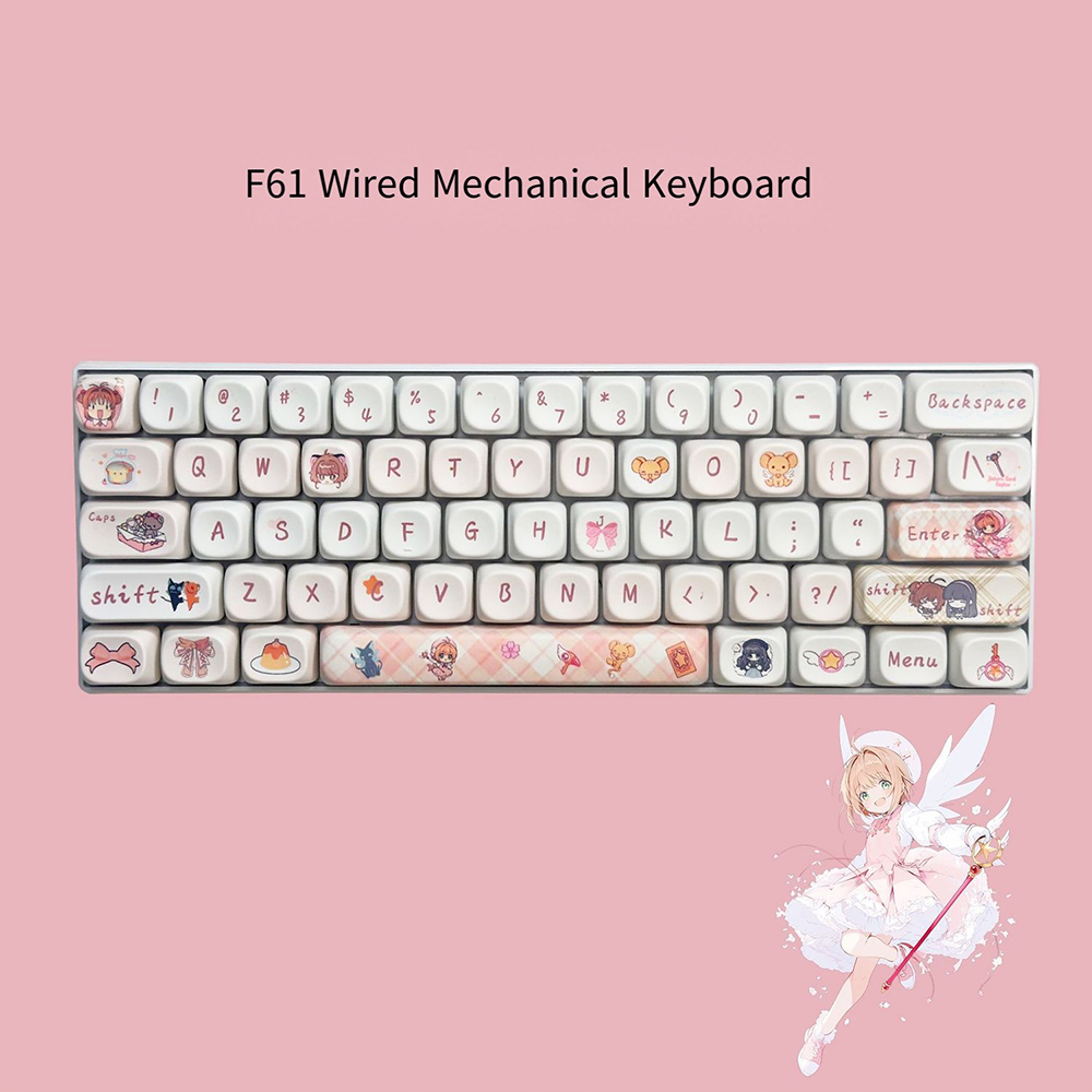 Keyboard Gaming Blue Switch - Cardcaptor Sakura 61 Keys Mechanical Keyboard