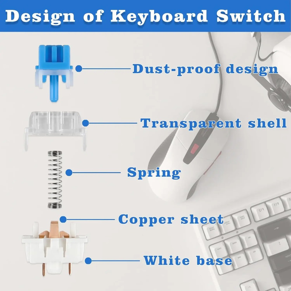 1-150Pcs 3 Pin DIY Mechanical  - Keyboard Gaming Blue Switch 评论和价格