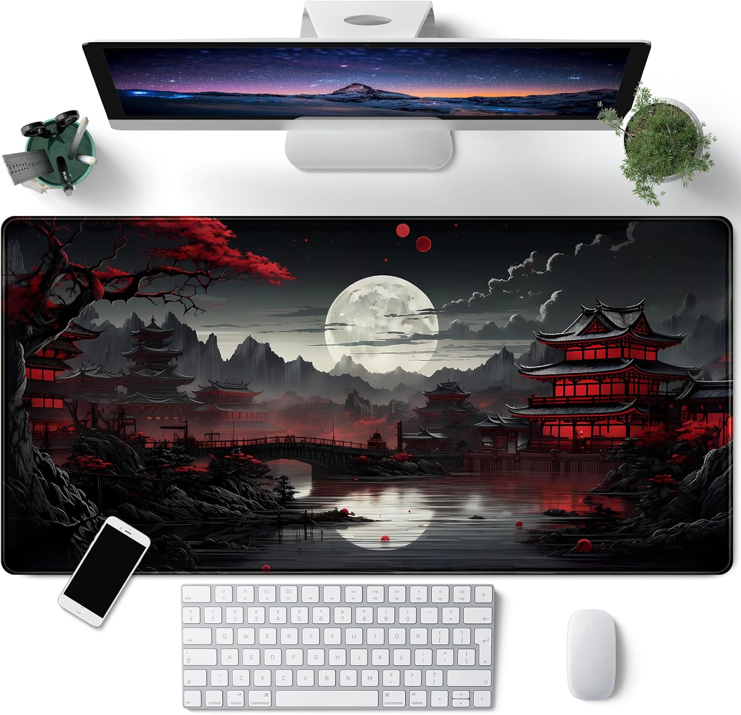 Japanese Desk Mat Riverside Fu - Gaming Keyboard Mouse 评论和价格