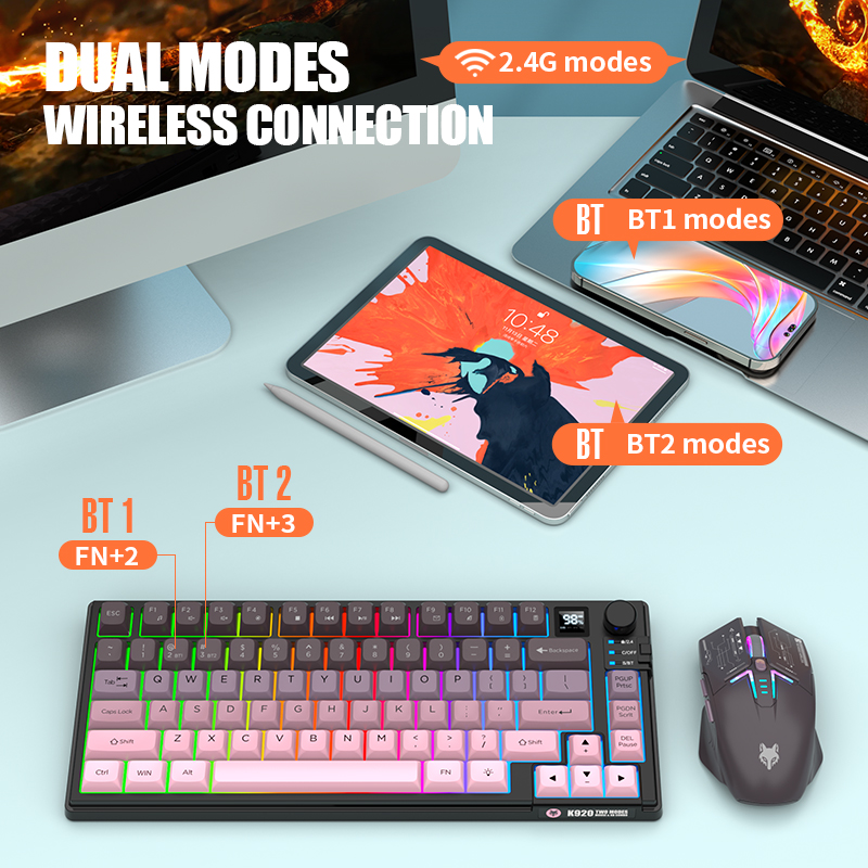 Dual-Mode 2.4G Bluetooth Wirel - Gaming Keyboard Ergonomics 评论和价格