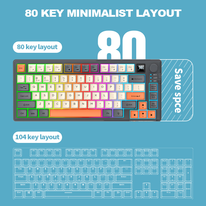 Dual-Mode 2.4G Bluetooth Wirel - Gaming Keyboard Ergonomics 评论和价格