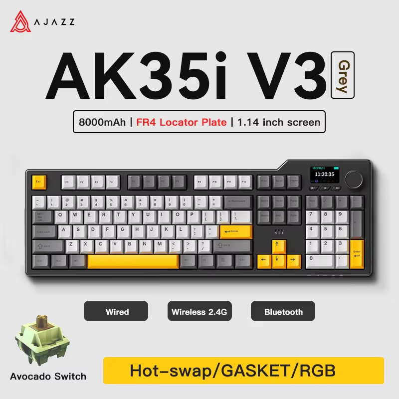 Ajazz AK35I V3/V4 MAX Tri-mode - Gaming Keyboard Tkl 评论和价格