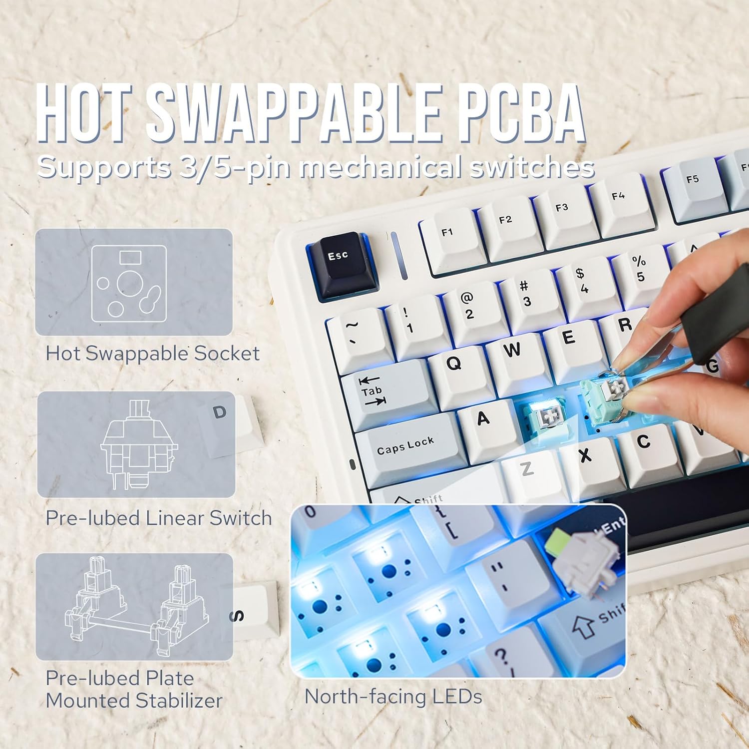 Aula F75 Mechanical Keyboard 7 - Gaming Keyboard Hot Swappable 评论和价格