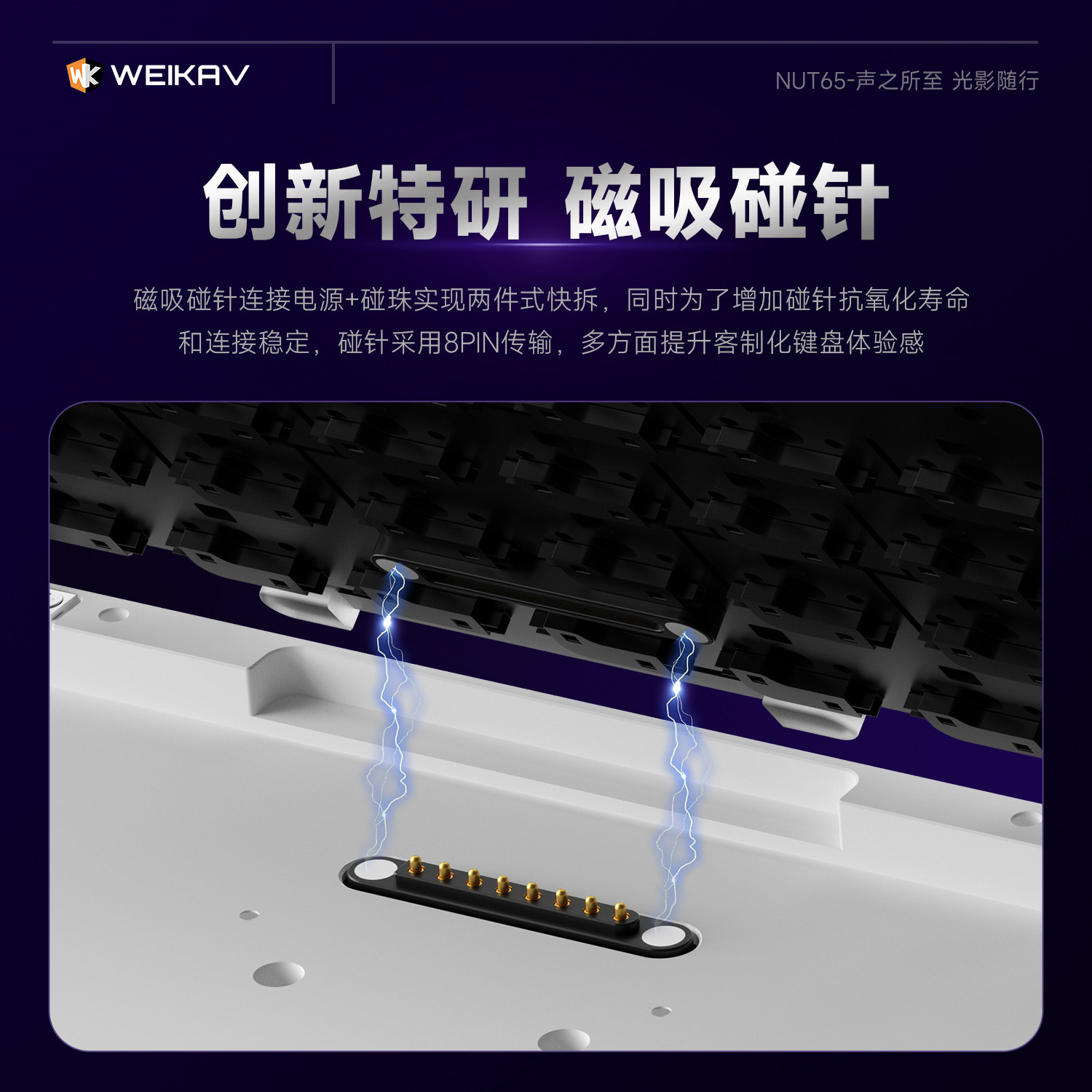 New Weikav Nut65 Aluminum Mech - Gaming Keyboard Bluetooth 评论和价格