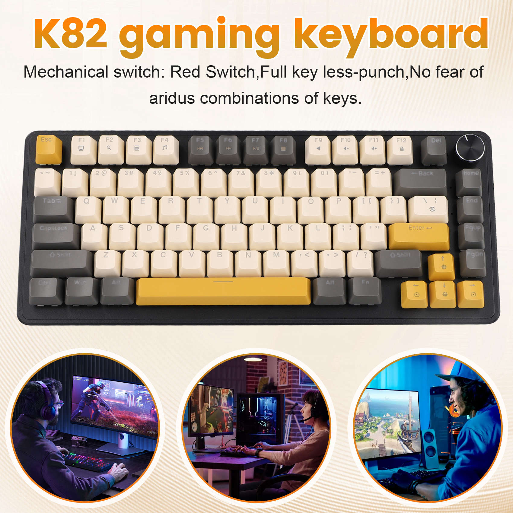 K82 Gaming Keyboard With Media - Keyboard Gaming Blue Switch 评论和价格