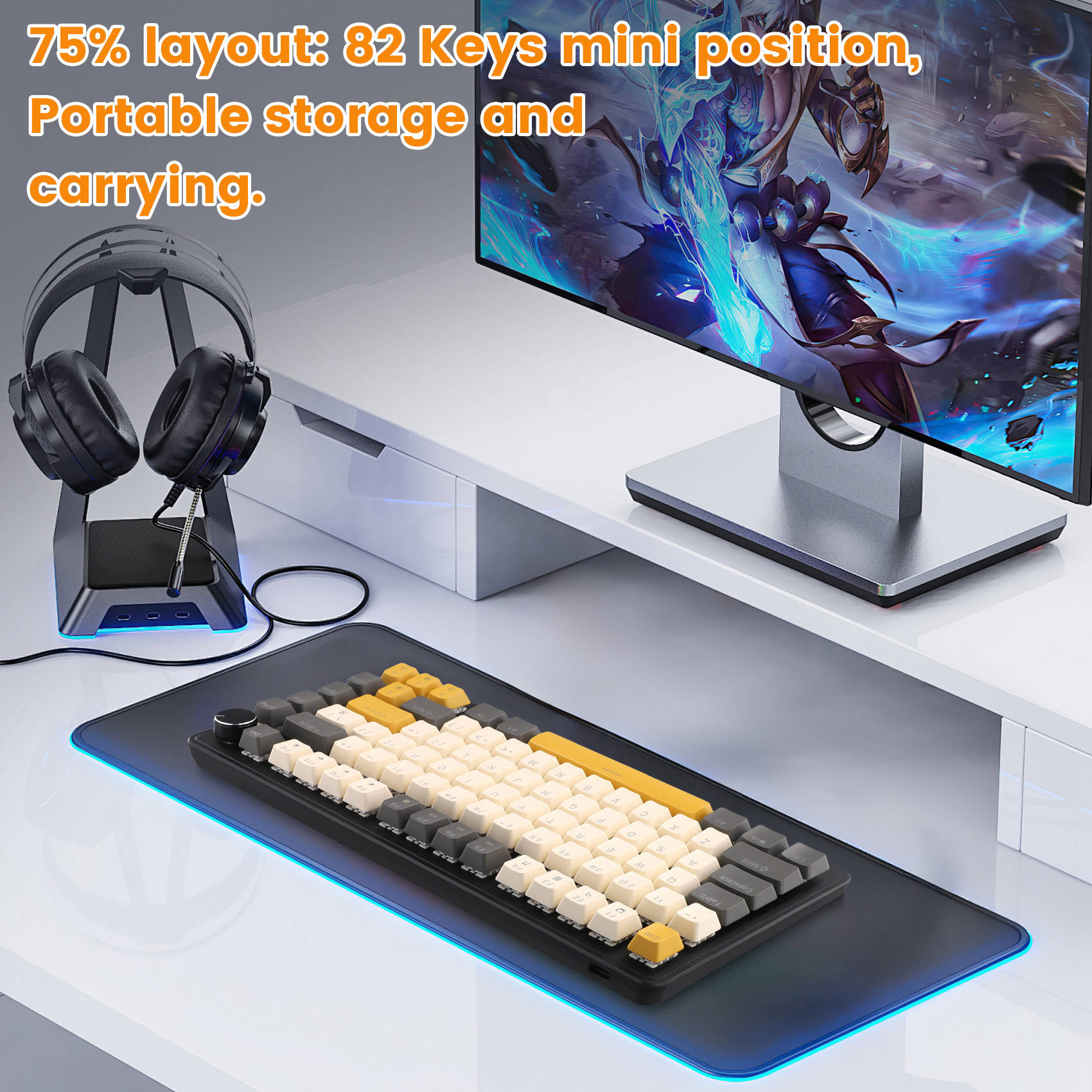 K82 Gaming Keyboard With Media - Keyboard Gaming Blue Switch 评论和价格