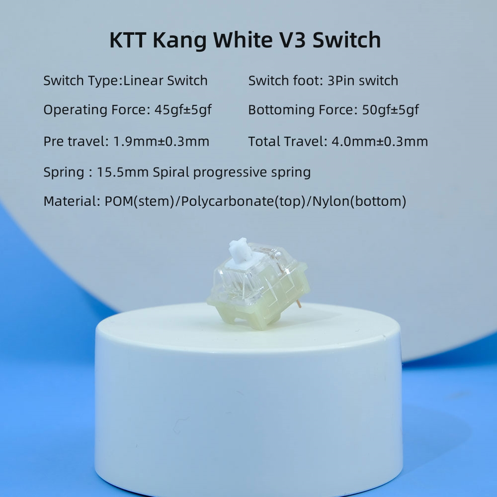 KTT Kang White V3 Switches Mec - Gaming Keyboard No Rgb 评论和价格