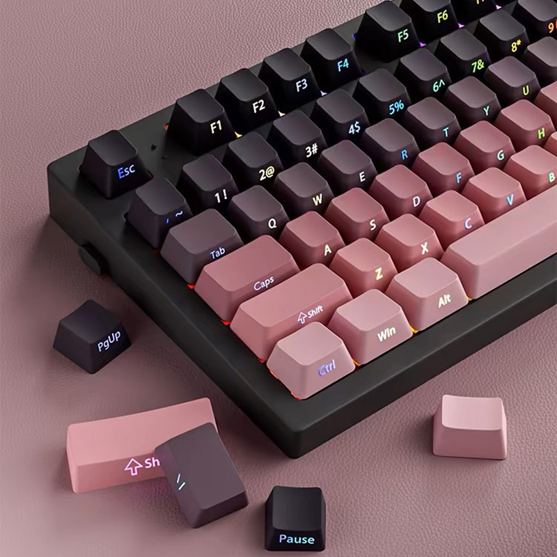 Gradient Keycaps Side Printed  - Gaming Keyboard Typewriter 评论和价格