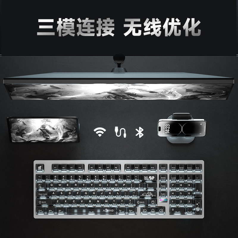 Weika Max102 Aluminum Case Wir - Gaming Keyboard Mechanical Wireless 评论和价格