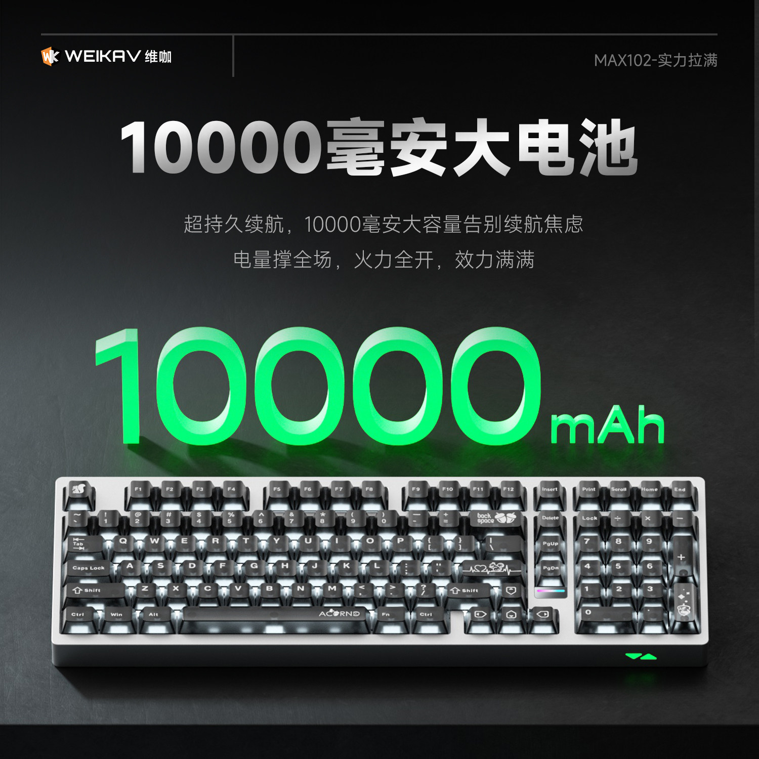 Weika Max102 Aluminum Case Wir - Gaming Keyboard Mechanical Wireless 评论和价格