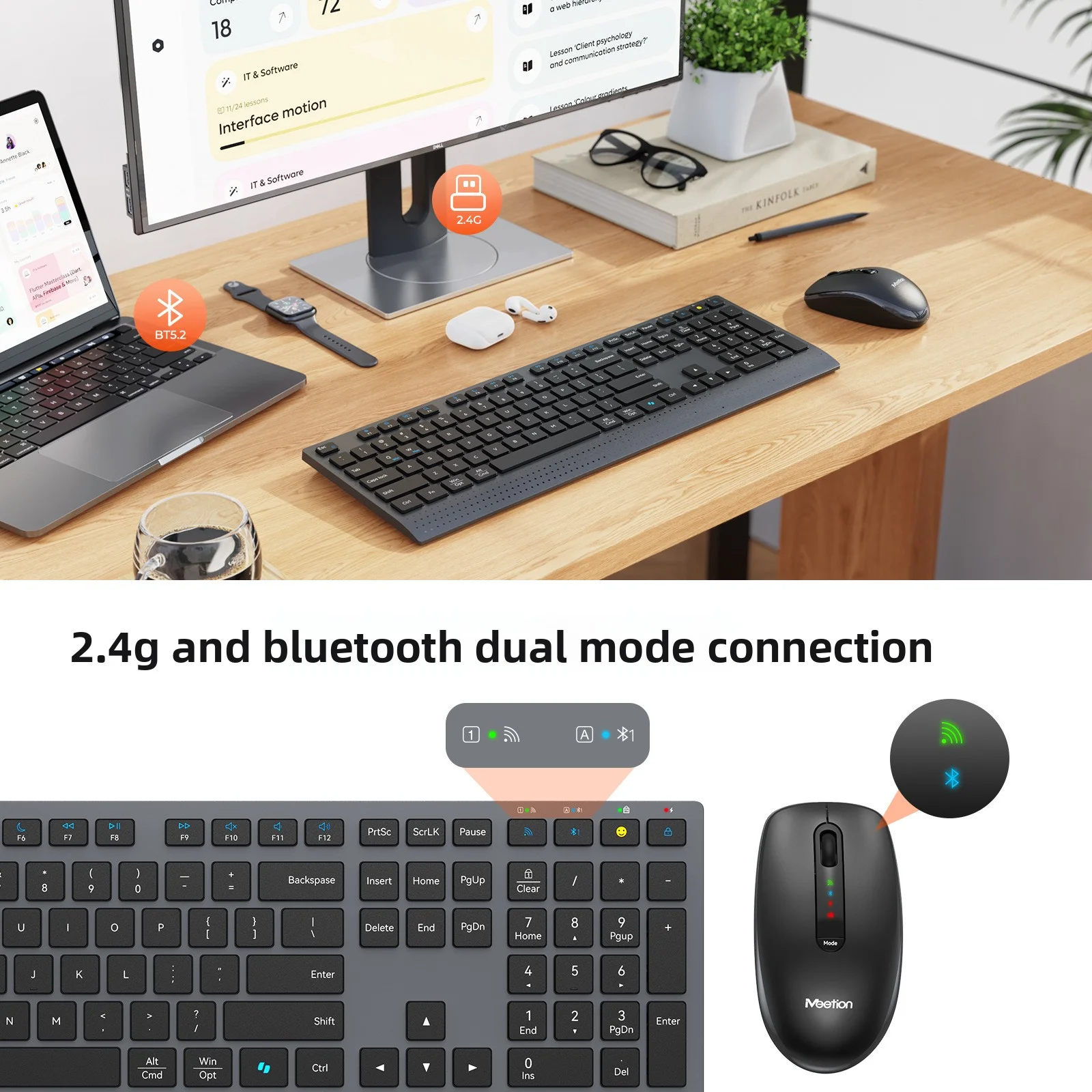 2.4G Bluetooth Dual-mode Wirel - Gaming Keyboard And Mouse Set 评论和价格