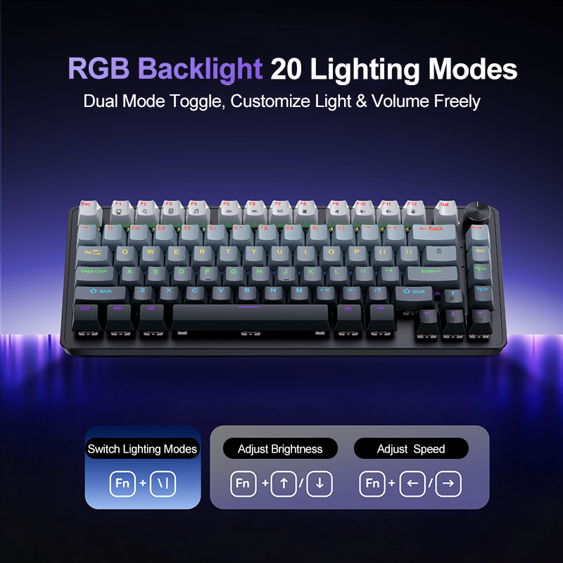 75% K82 Wired Mechanical Keybo - Gaming Keyboard Hot Swappable 评论和价格