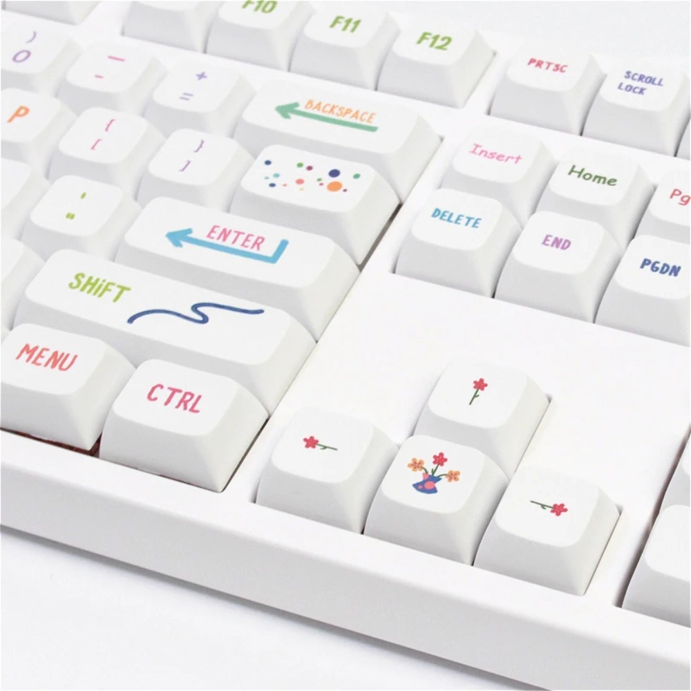 Vibrant Summer Art Keycaps 128 - Gaming Keyboard Tkl 评论和价格