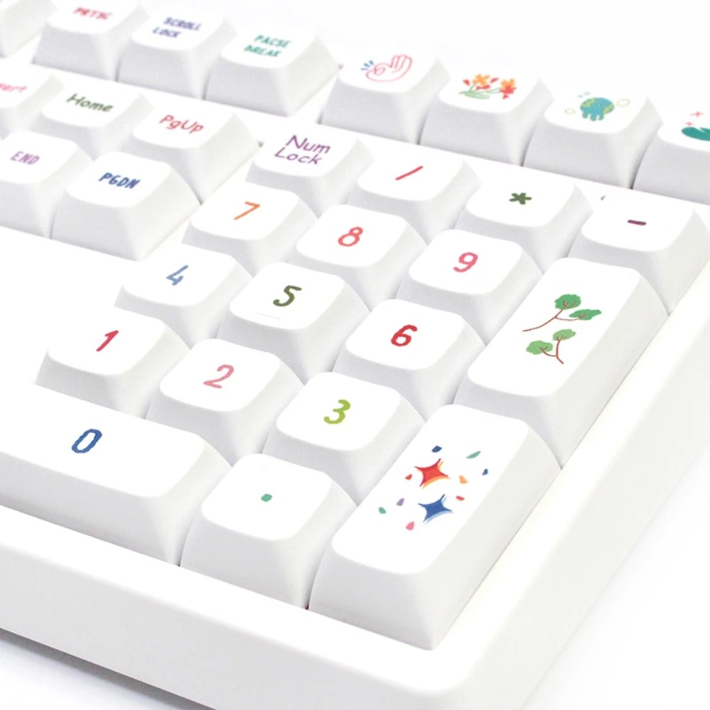 Vibrant Summer Art Keycaps 128 - Gaming Keyboard Tkl 评论和价格