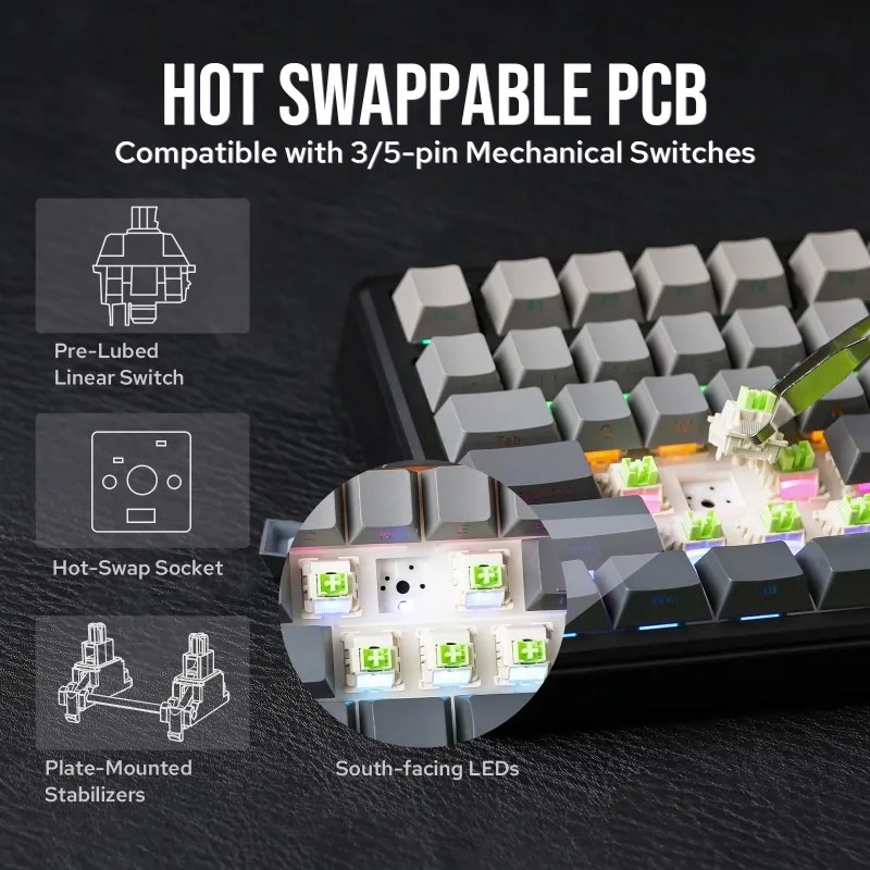 AULA F75 Max Mechanical Keyboa - Gaming Keyboard Hot Swappable 评论和价格
