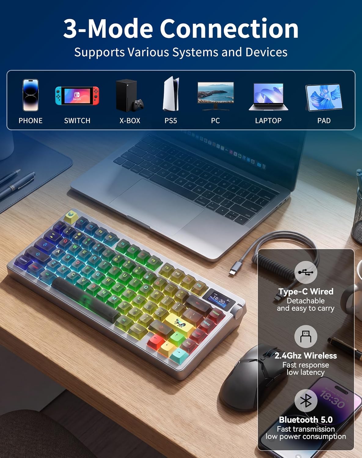 AULA NOVA75 Mechanical Keyboar - Gaming Keyboard Hot Swappable 评论和价格