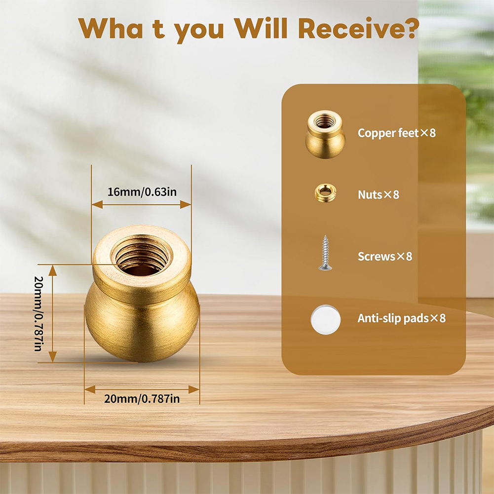 4Pcs Brass Cutting Board Feet  - Stabilizer Screw In 评论和价格