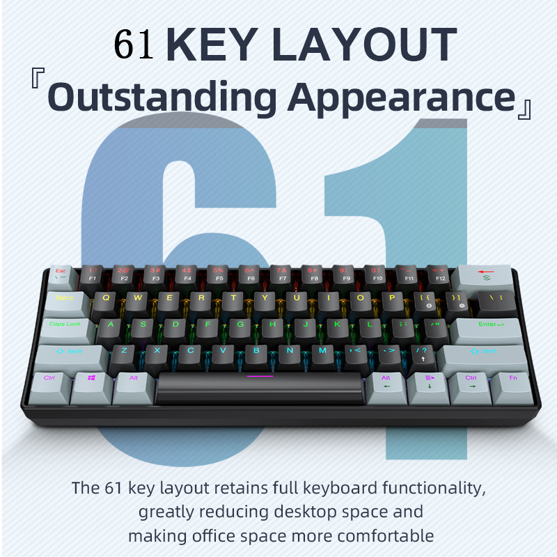K61 Wired Mechanical Gaming Ke - Keyboard Gaming Blue Switch 评论和价格