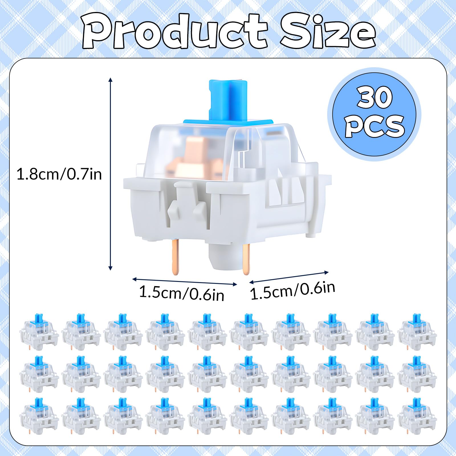 30 PCS Mechanical Keyboard Swi - Keyboard Gaming Blue Switch 评论和价格