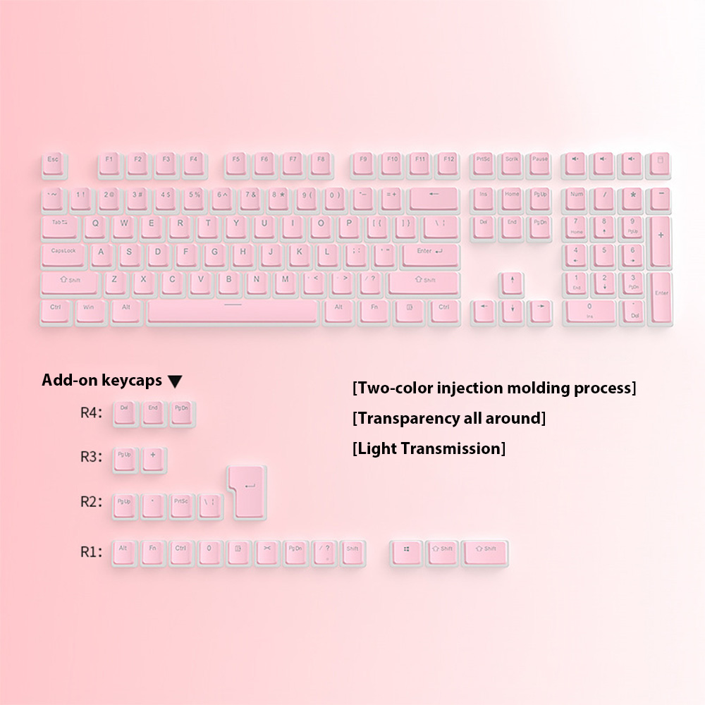 129 Keys Pudding Keycaps PBT D - Gaming Keyboard No Rgb 评论和价格