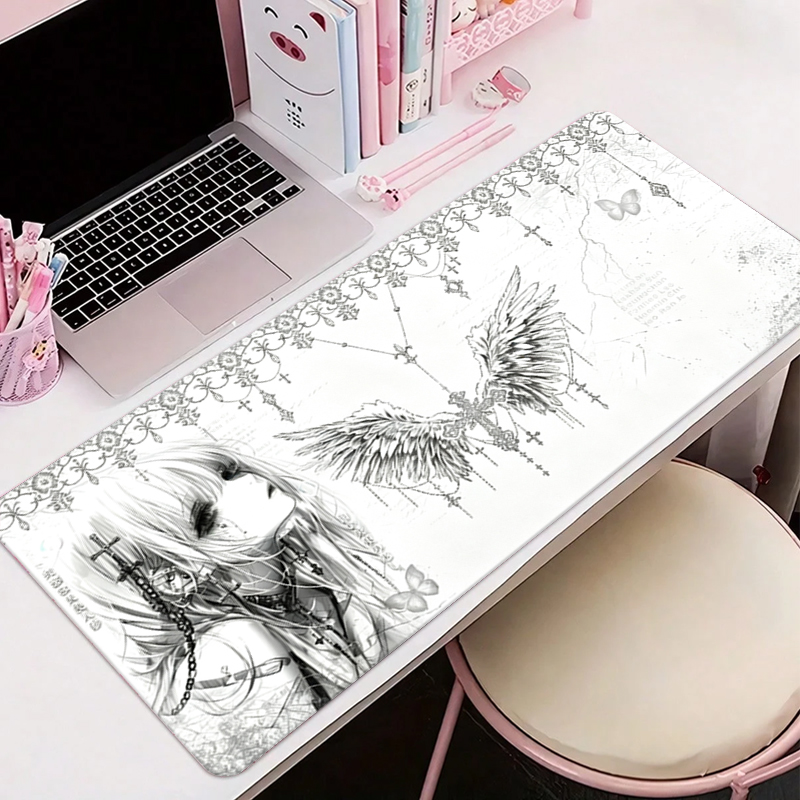Leather Mousepad Black White A - Gaming Keyboard Mouse 评论和价格
