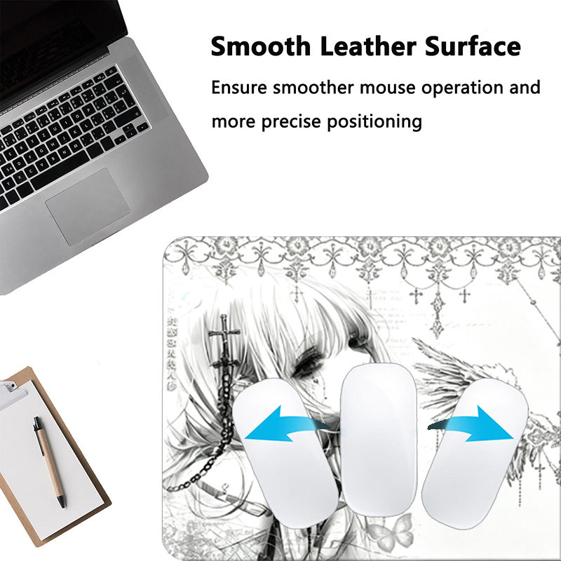 Leather Mousepad Black White A - Gaming Keyboard Mouse 评论和价格