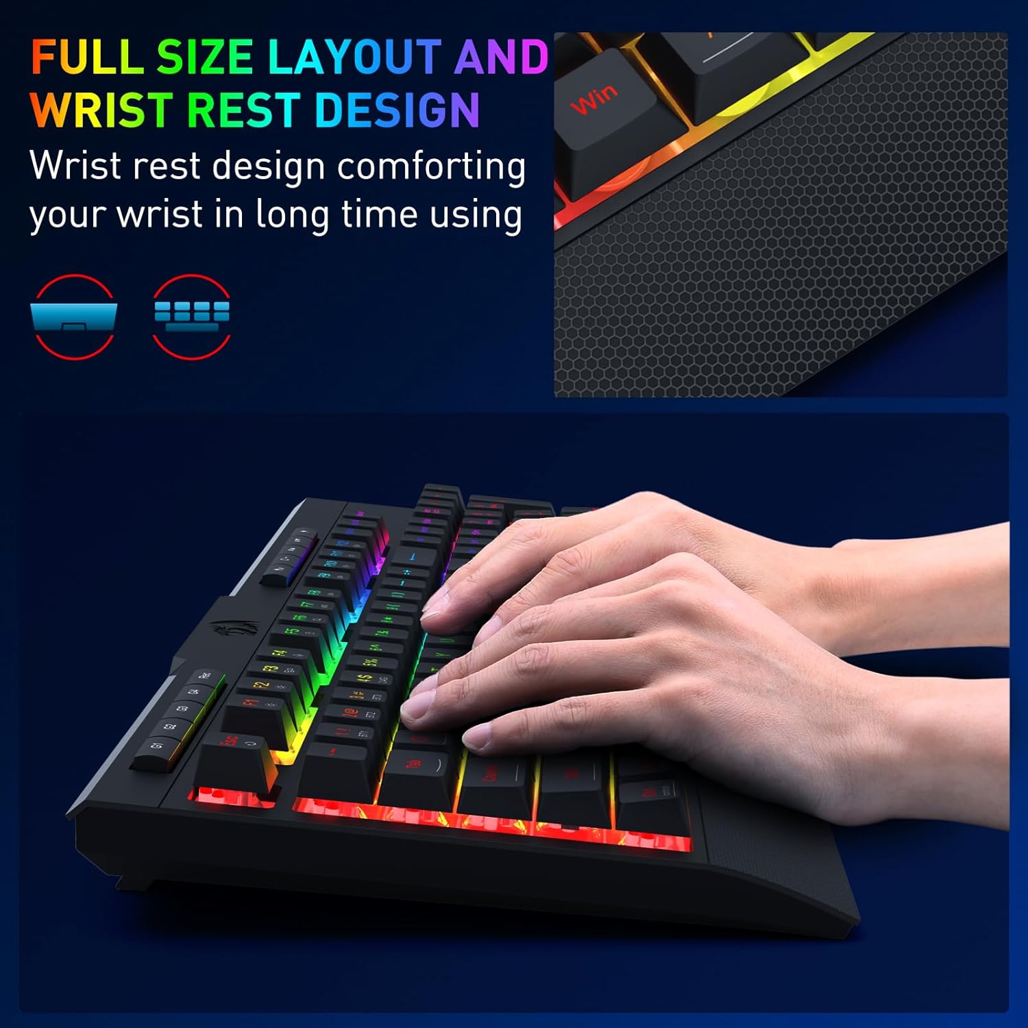 Redragon S151 PRO 3-Mode Wilre - Gaming Keyboard Extension 评论和价格