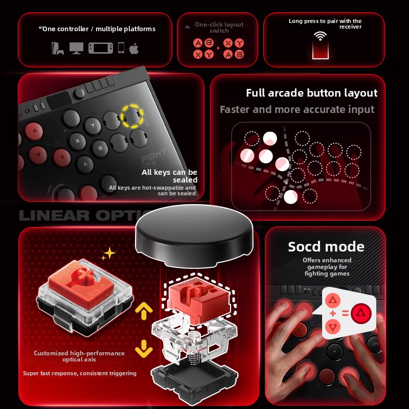 IINE HB1 Arcade Controller Gam - Gaming Keyboard Hot Swappable 评论和价格